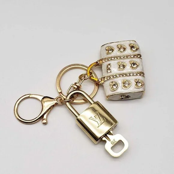 Authentic Louis Vuitton Lock & Key with unbranded Bag Keycharm, - Picture 3 of 6